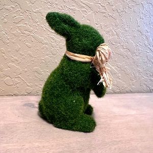 Beautiful Moss Covered Ceramic Bunny
With Raffia Bow NWOT